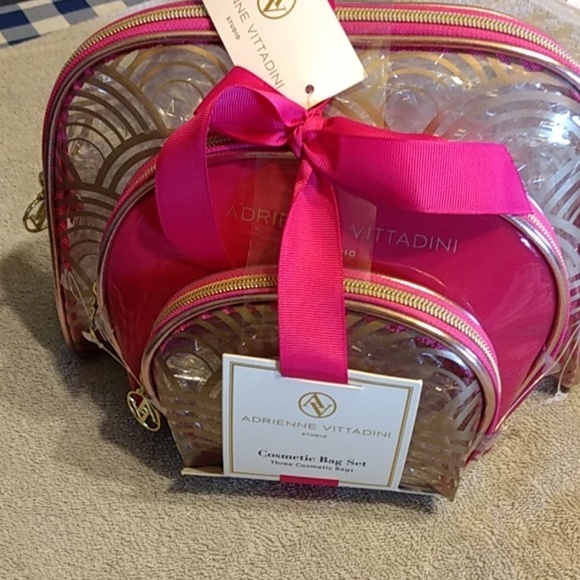 Adrienne Vittadini Handbags - Adrienne Vittadini 3 Dome Shape Cosmetic Bags